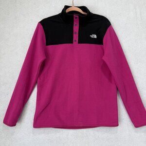 The North Face Fleece Pullover Womens Medium Pink Black TKA Glacier NF0A68KM